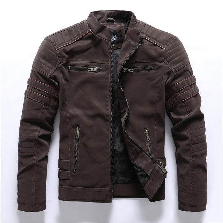 Bruine stijlvolle heren all-season jas, perfect voor avontuur. Duurzame, weerbestendige tussenjas, ook in grote maten.