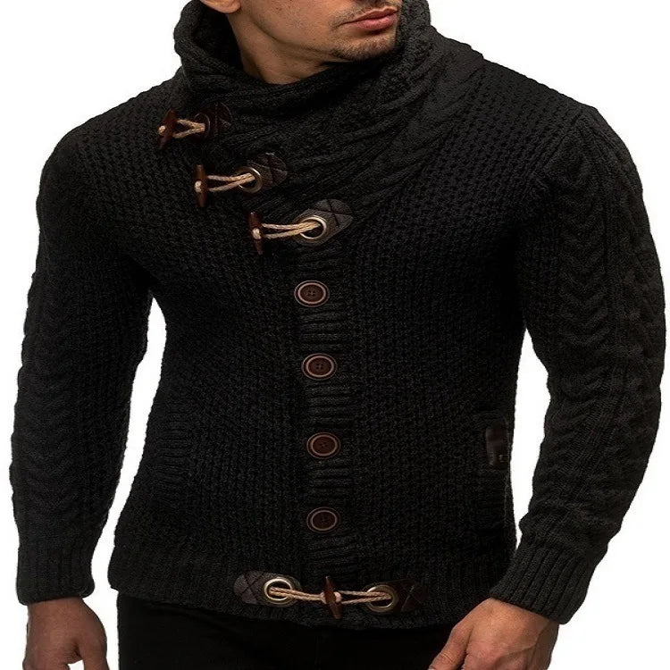 Stijlvolle casual heren coltrui van gebreid materiaal voor herfstmode.