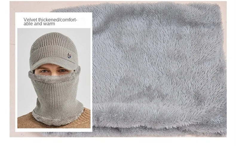 Comfortabele gebreide herenmuts met klep. Warme winteraccessoire, perfect voor een modieuze look.