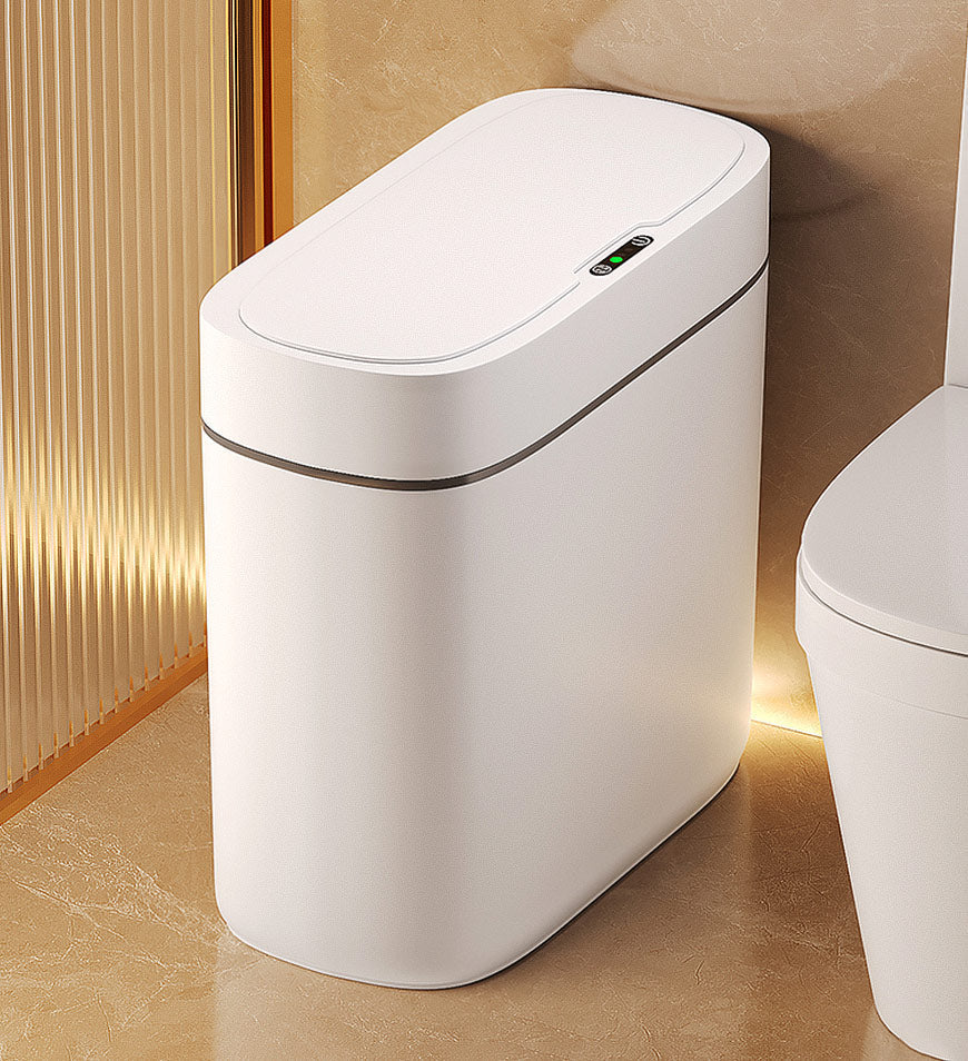Slanke automatische sensor prullenbak 12L met deksel, waterdicht. Hygiënische afvalemmer voor keuken of badkamer.