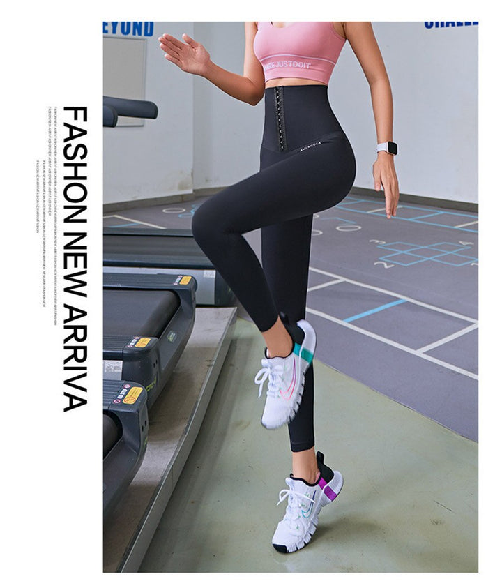 Zwarte high waist sportlegging voor dames, perfect voor fitness en intensieve trainingen.