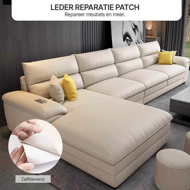 Hobbyisten zelfklevende patch van leer-look vinyl voor creatieve reparaties.