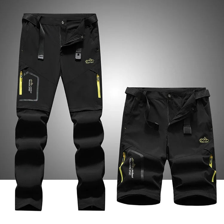 Actieve heren sportbroek, afritsbaar en sneldrogend. Comfortabel stretchmateriaal, perfect voor elke outdoor activiteit.