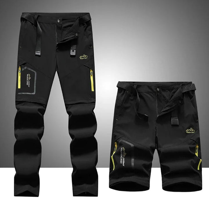 Actieve heren sportbroek, afritsbaar en sneldrogend. Comfortabel stretchmateriaal, perfect voor elke outdoor activiteit.