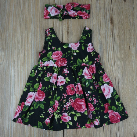 Meisjesjurk met bloemenprint, perfecte pasvorm voor lente & zomer, comfortabele kinderkleding.