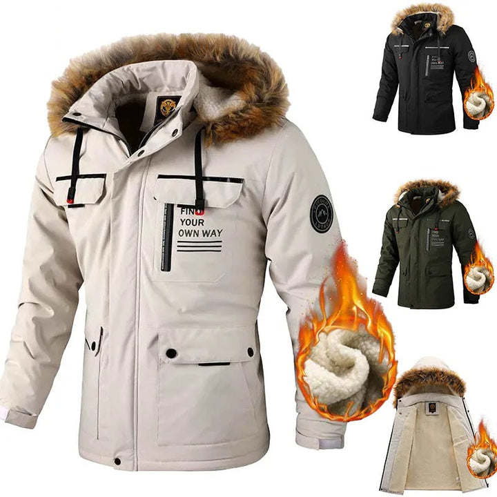 Heren winter parka jas, waterdicht en warm voor koude winterdagen. Ideaal voor outdoor avonturen.