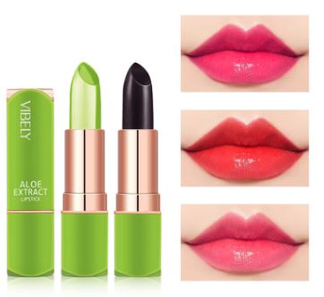 Vrouwen aloë vera lipstick, hydraterend en kleurveranderend voor unieke natuurlijke lippen.