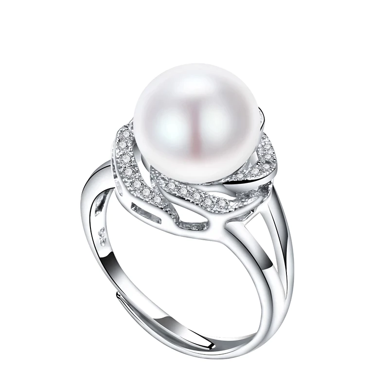 Elegante damesring met grote, natuurlijke zoetwaterparel. Verstelbaar design; perfect als sieraad en cadeau.
