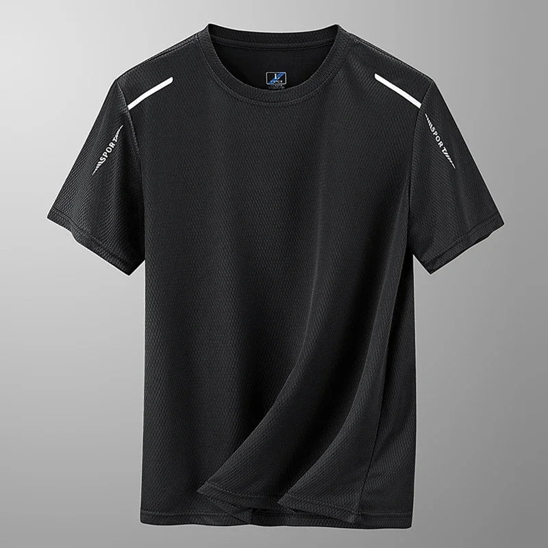 Opgevouwen Hoymans sneldrogend sport t-shirt voor mannen. Ademend en comfortabel herenkleding voor fitness.