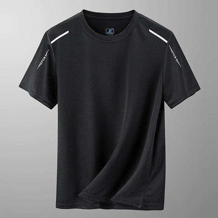 Opgevouwen Hoymans sneldrogend sport t-shirt voor mannen. Ademend en comfortabel herenkleding voor fitness.