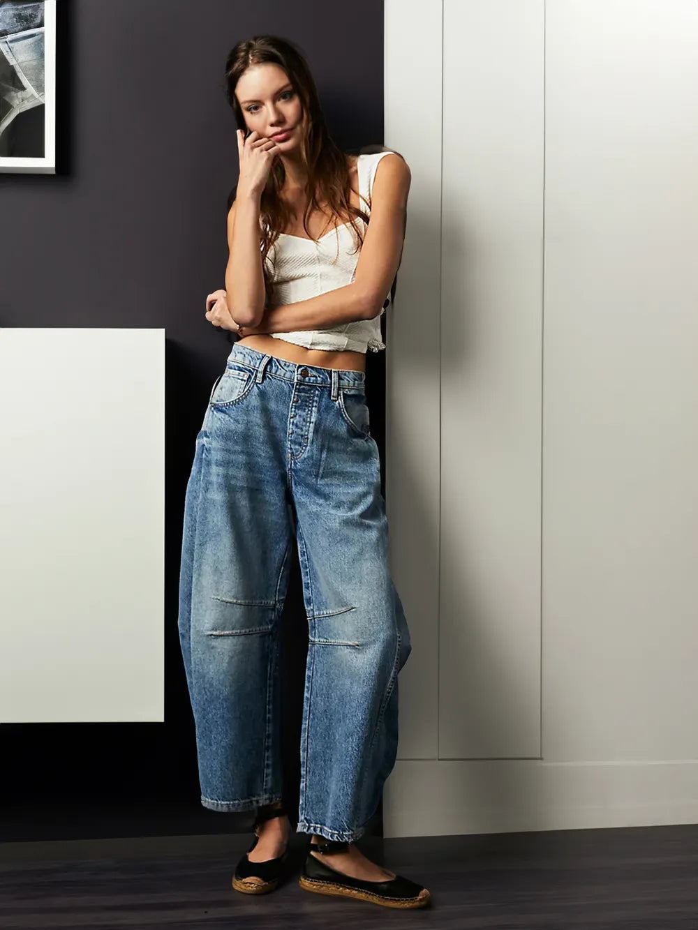 Trendy dames barrel jeans 'Livia' met mid-rise pasvorm. Stijlvolle en comfortabele spijkerbroek voor een casual look.