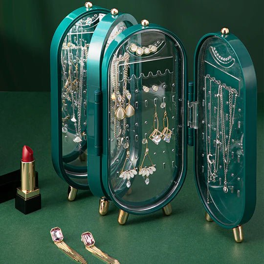 Witte duurzame sieraden opberger met spiegel en diverse vakken voor al je juwelen en accessoires.