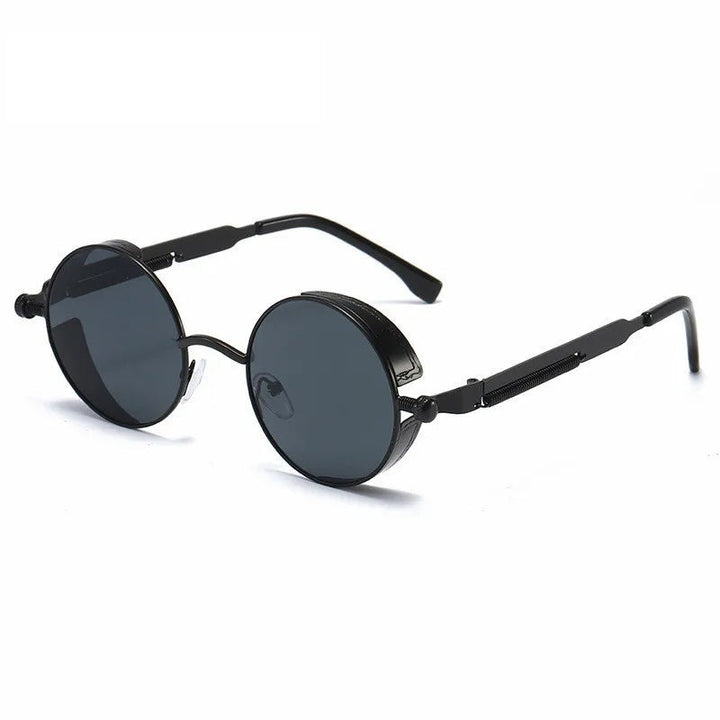 Heren vintage ronde zonnebril met retro design en UV400 bescherming. Stijlvolle bril voor mannen.
