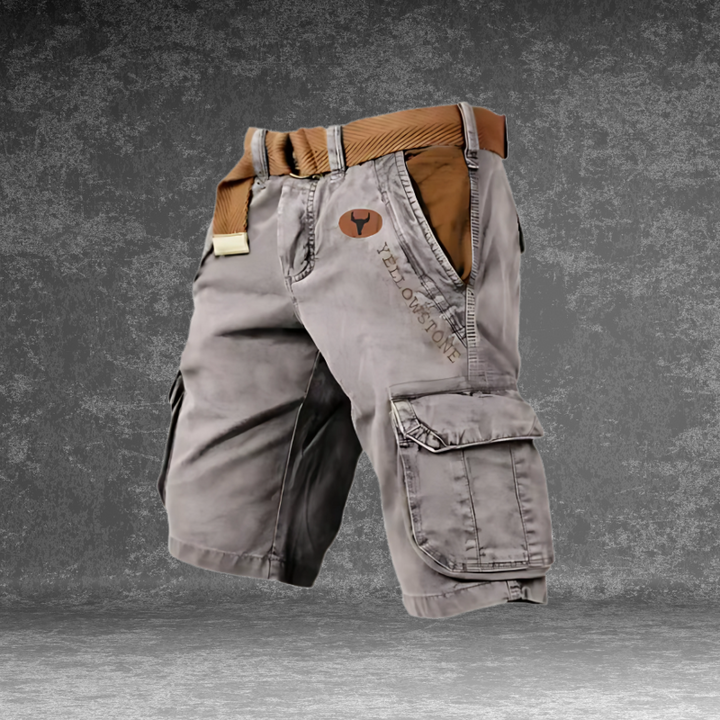 Heren Cargo Short Finn met T-shirt, complete casual zomeroutfit voor vrije tijd en buitenshuis activiteiten.