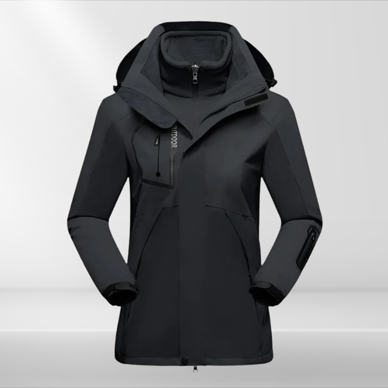 Warme fleece binnenjas van de Dames 3-in-1 outdoorjas Romy, ideaal als tussenjas.