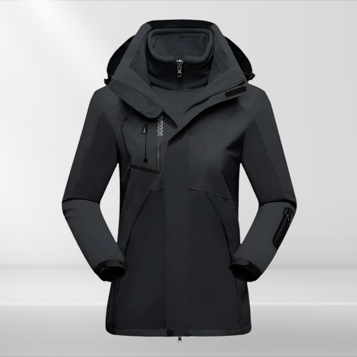 Warme fleece binnenjas van de Dames 3-in-1 outdoorjas Romy, ideaal als tussenjas.