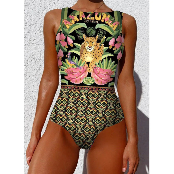 Stijlvol dames bedrukt push-up badpak. Perfecte zomerse zwemkleding voor strand, zwembad of vakantie.