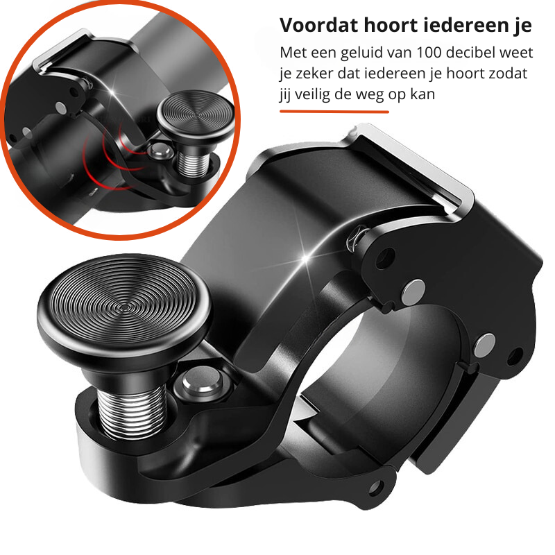 Duurzame BikeBlast RVS fietsbel, bestand tegen weer. Universeel voor elke fiets, een veilige en stijlvolle keuze.