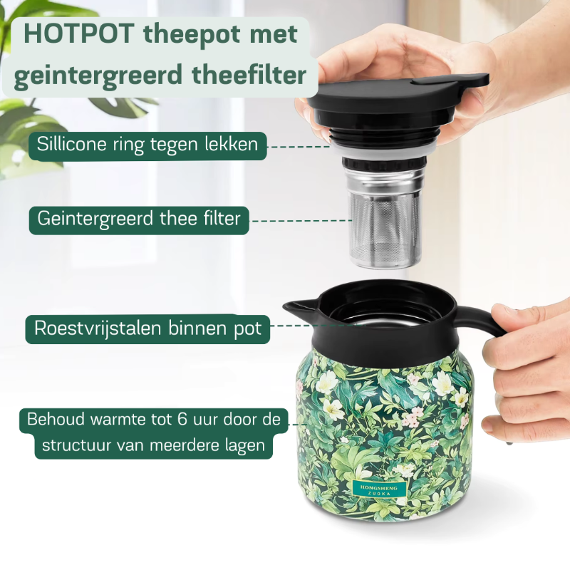 Ervaar de luxe van lang warme thee met deze elegante theepot hotpot. Een genot voor elke theeliefhebber.