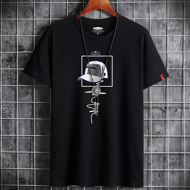 Heren oversized T-shirt met unieke print, perfect voor een casual en comfortabele streetwear look.
