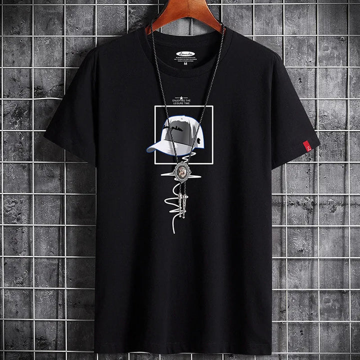 Heren oversized T-shirt met unieke print, perfect voor een casual en comfortabele streetwear look.