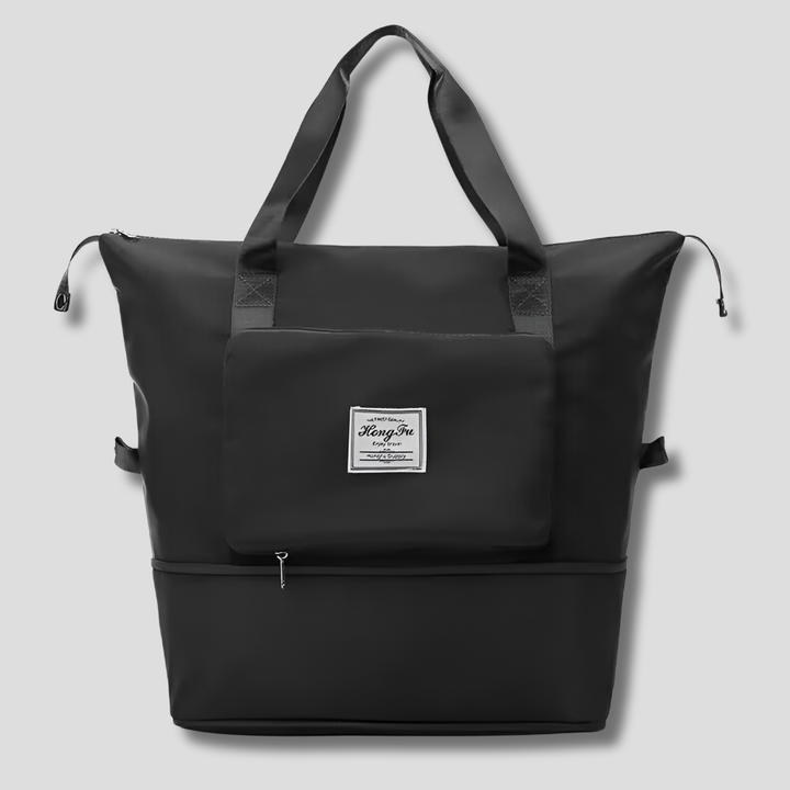 Deze opvouwbare reis duffel is waterdicht, ruimtebesparend en makkelijk op te bergen na gebruik.