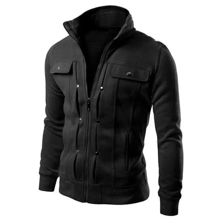 Warm herenvest met opstaande kraag, ideaal voor comfort en stijl in de winter. Casual herenmode.