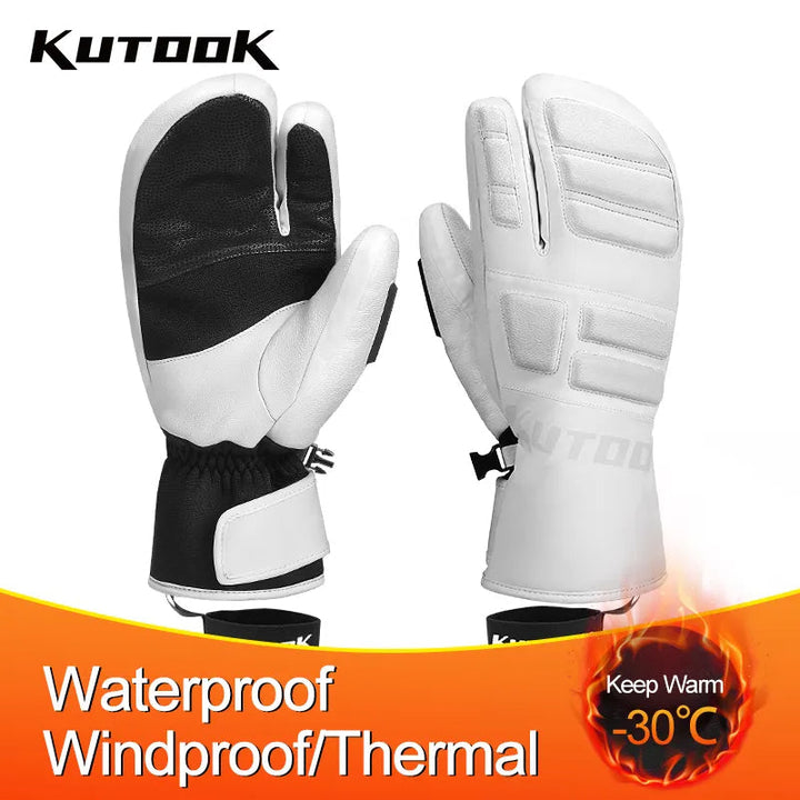 Heren skihandschoenen, warm en waterdicht, ontworpen voor wintersport en outdoor activiteiten.