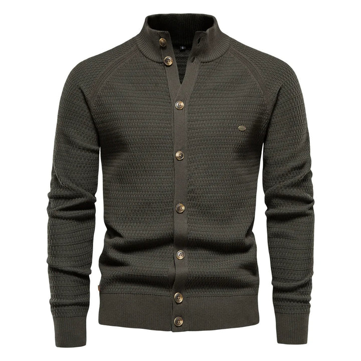 Heren warm gebreid knoopvest van 100% katoen, ideaal voor een stijlvolle winterlook.