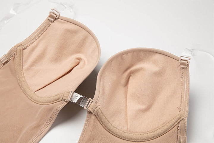 Corrigerende dames body shaper met diepe V-hals en open rug, comfortabele lingerie.
