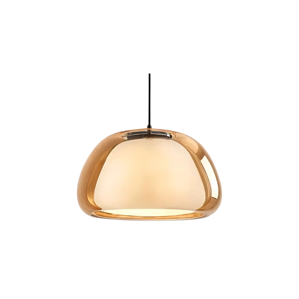 Moderne glazen koepel hanglamp met verstelbaar design, ideaal voor eetkamer of woonkamer. Elegante plafondlamp.