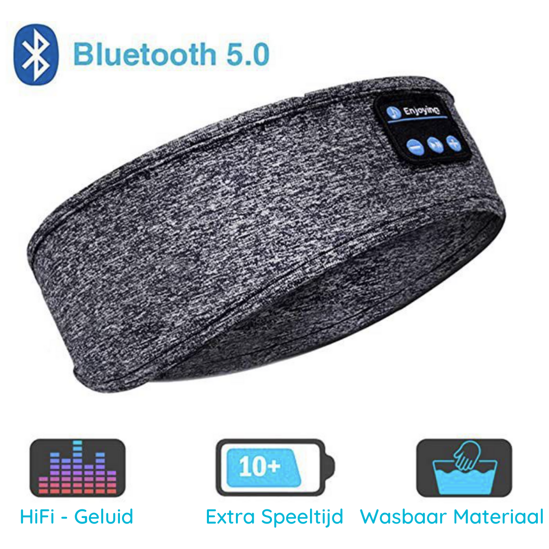 Zacht unisex slaapmasker met Bluetooth koptelefoon, perfect voor reizen en een diepe slaapervaring.