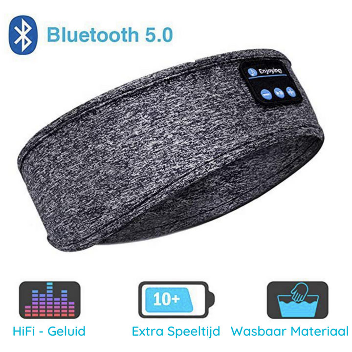 Zacht unisex slaapmasker met Bluetooth koptelefoon, perfect voor reizen en een diepe slaapervaring.