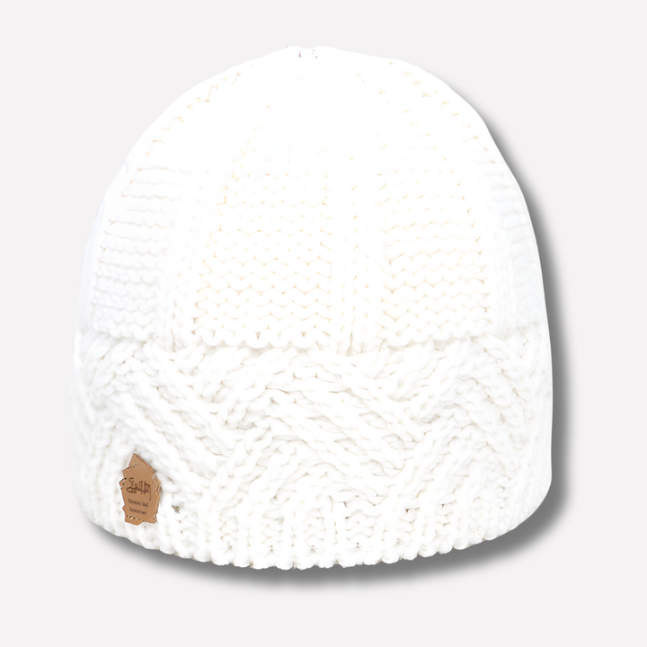 Essentiële wintermuts voor dames, gebreid met omslag. Houdt je warm op koude dagen.