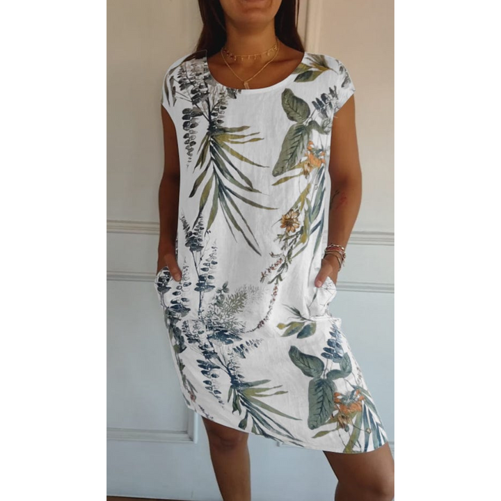 Elegante damesjurk voor elk seizoen. Comfortabel synthetisch, modieuze midi-lengte, veelzijdig draagbaar.