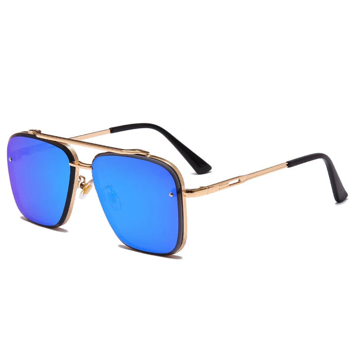 Klassieke heren zonnebril met modieus design en UV-bescherming, essentieel voor zomerse stijl.
