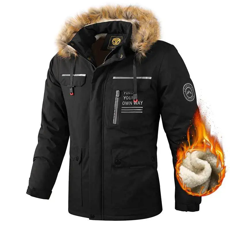 Warme heren parka jas, perfecte waterdichte winterkleding voor outdoor activiteiten en casual dragen.