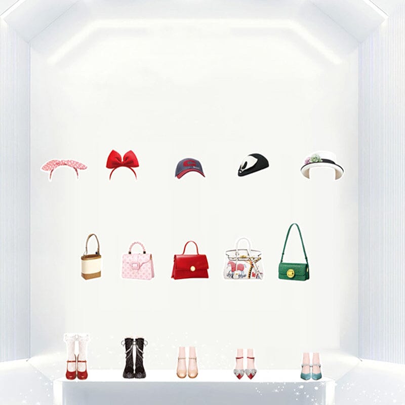 Diverse outfits met magnetische aankleedpoppen set, stimuleert modebewustzijn en creatieve combinaties.