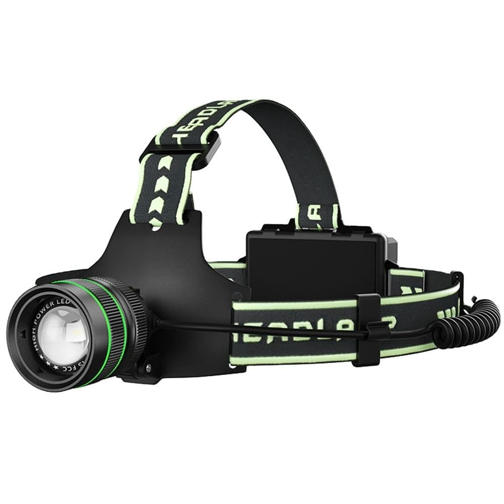 Oplaadbare LED hoofdlamp 10.000 lumen met powerbank functie; ideaal voor outdoor & nachtwerk.