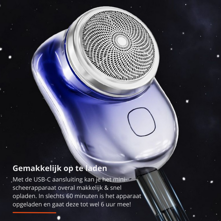 Krachtig elektrisch scheerapparaat voor heren; compact en draagbaar. Biedt een efficiënte scheerbeurt voor elke reis. Duurzaam.