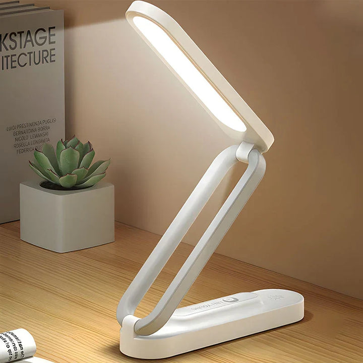 Compacte oplaadbare LED leeslamp; draagbaar, flexibel en instelbaar. Perfect als nachtlamp of reisvriendelijk.