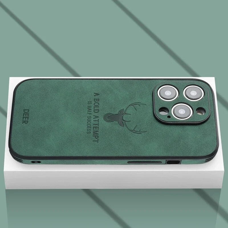 Stijlvolle hertenleren Veltro telefoonhoes. Premium uitstraling voor je Apple iPhone.
