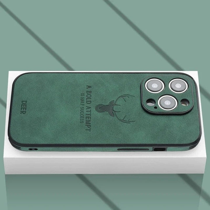 Stijlvolle hertenleren Veltro telefoonhoes. Premium uitstraling voor je Apple iPhone.