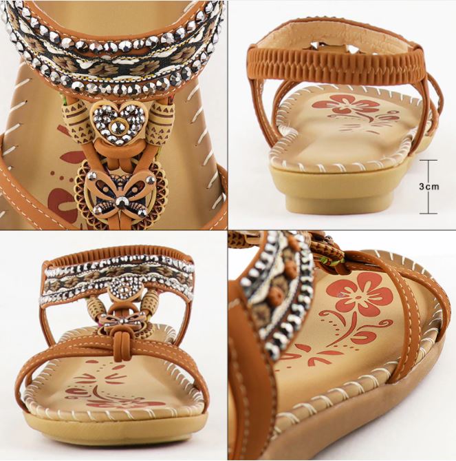 Stijlvolle en comfortabele Bohemia dames sandalen, ideaal voor zomerse dagen en strand. Elegante voetmode.