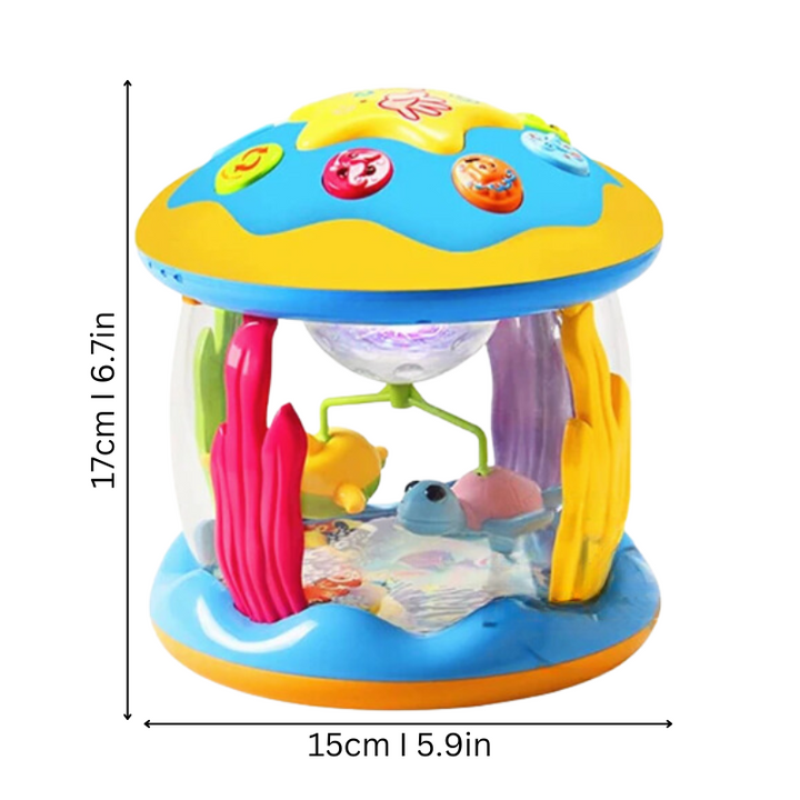Levendige draaimolen voor baby's met knipperende lichtjes en vrolijke muziek, perfect voor uren speelplezier.