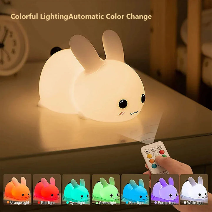 Schattig konijnen nachtlampje BunnyGlow voor kinderkamer, zacht licht.