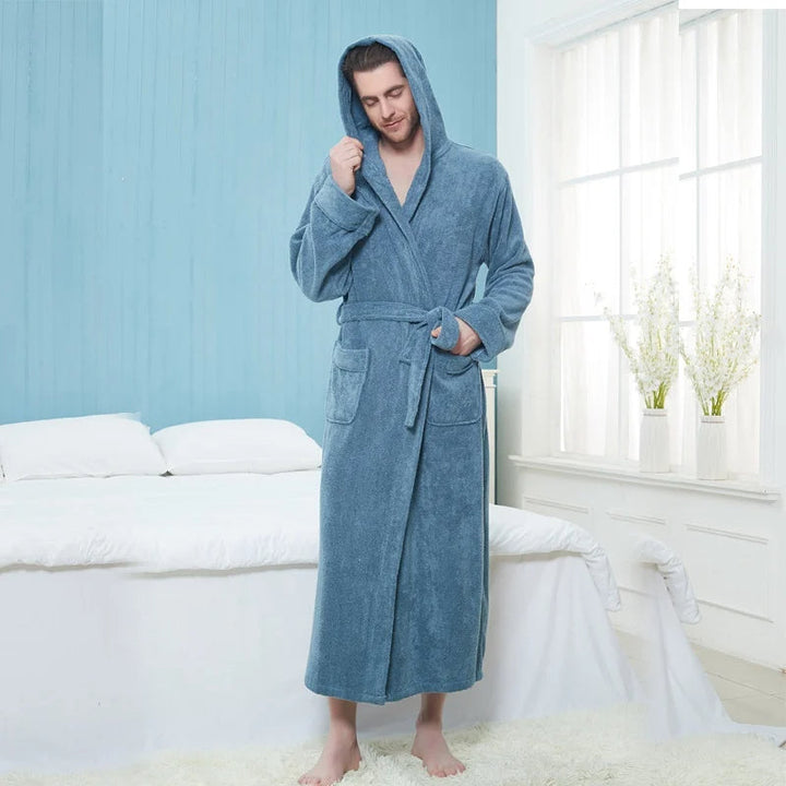 Luxe heren badjas, extra warm en zacht voor ultiem comfort thuis.
