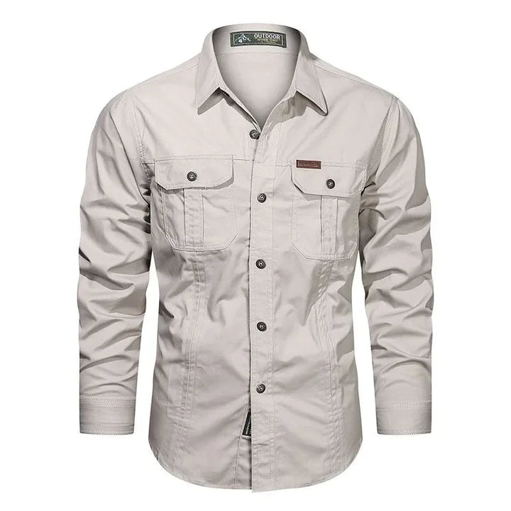 Stijlvol effen Hoymans herenoverhemd, regular fit met lange mouwen en borstzakken voor een moderne look.