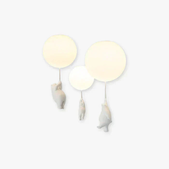 Hanglamp kinderkamer met speelse beer en ballon, energiezuinige LED verlichting.