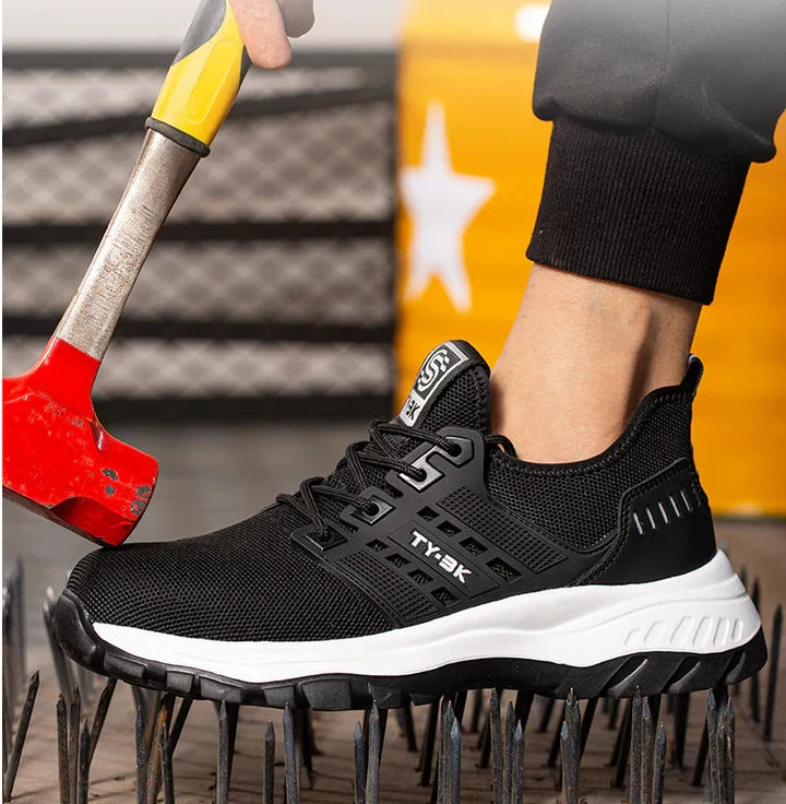SafeGuard unisex veiligheidssneakers met stalen neus en orthopedisch comfort voor lange werkdagen.